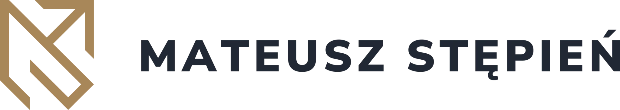 Logo_Mateusz Stepien_podstawowe logo poziome_zloto-czarne